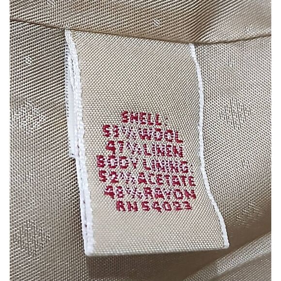 Banana republic mens 42R suit vest beige houndstooth tan wool linen - Picture 6 of 6